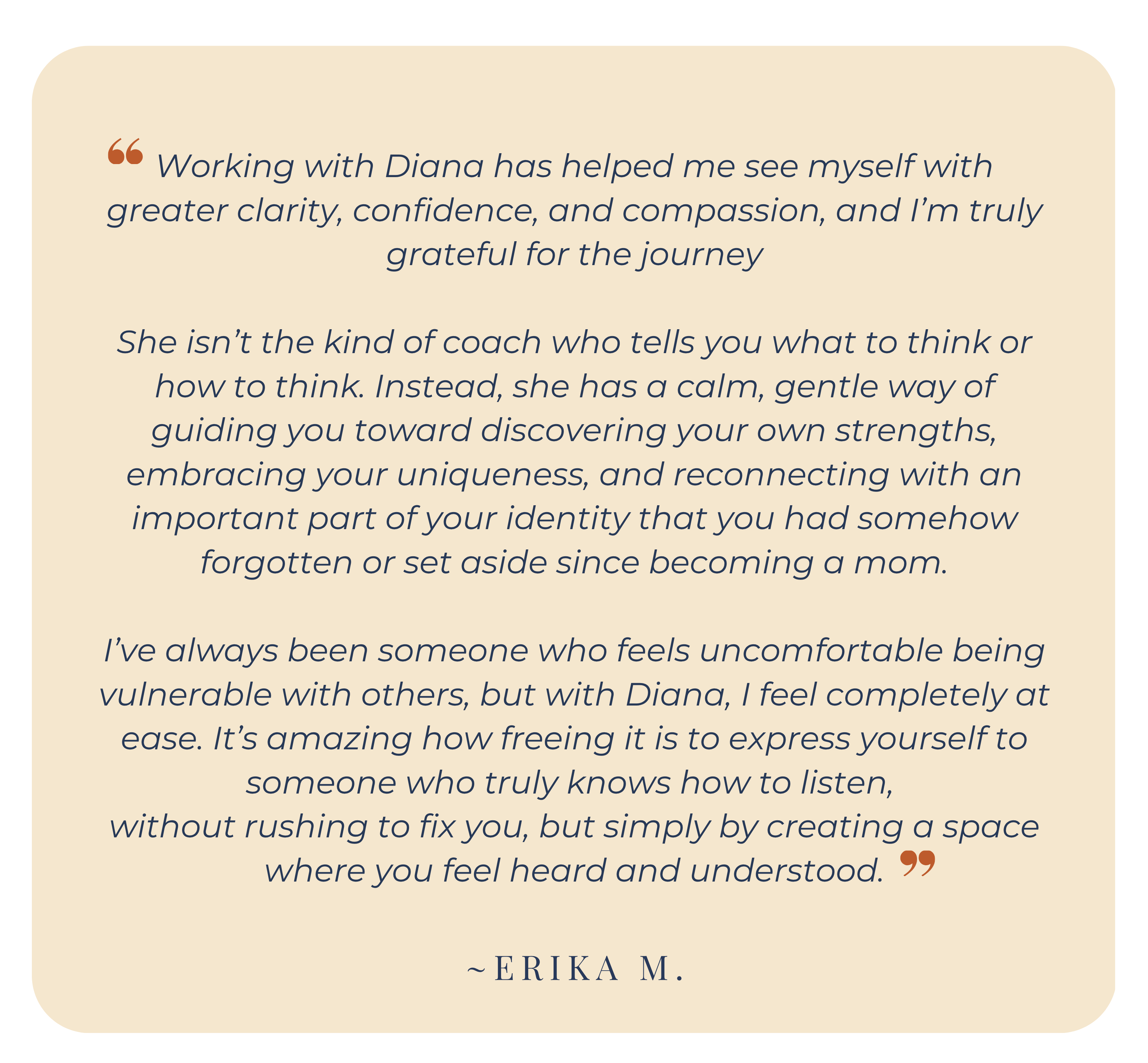 Erika Testimonial